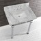 Kingston Brass KVPB30MSQ1 30-Inch Carrara Marble Console Sink, Marble White/Polished Chrome KVPB30MSQ1 - alternate 2